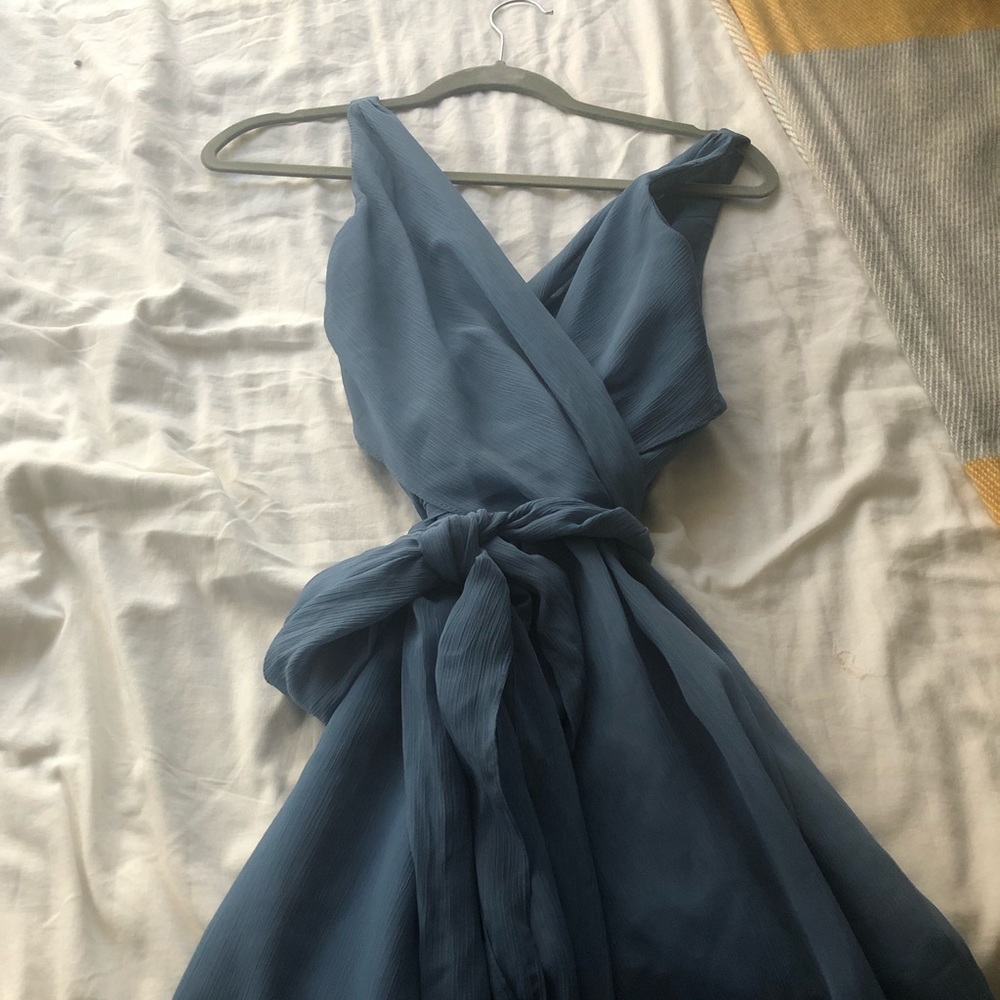 Tie-Back Crinkle Chiffon Bridesmaid Jumpsuit